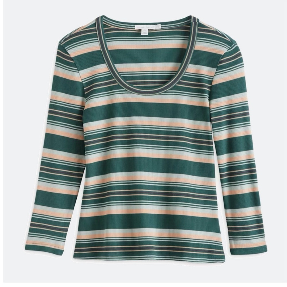Threads 4 Thought Nikita Yukon Stripe Feather Rib 3/4-
Sleeve Tee